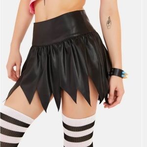 NWT vegans leather jagged skirt